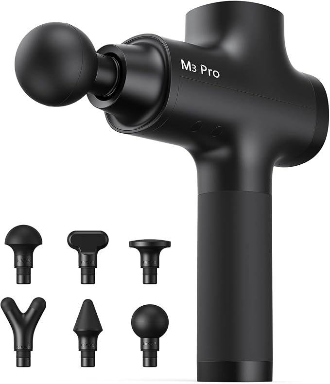 Opove M3 Pro 2 Massage Gun Deep Tissue Percussion Muscle Massager for Workout Handheld Percussive Therapy Fascia Gun for Athletes Fast Recovery 4-8 Hours Long Battery Life Powerful Quiet Black