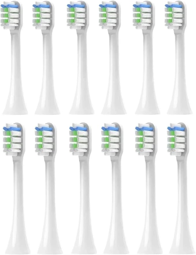 12PCS Replacement Brush Heads Compatible for V1/X1/X3/X5/X3U/X3PRO/v1/v2 Sonic Electric Toothbrush Soft(White B)