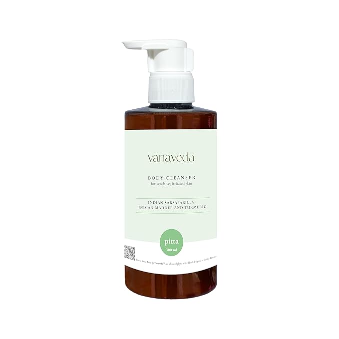 Body Cleanser Pitta for Sensitive &amp Irritated Skin | with Sariva Manjishtha &amp Turmeric | Gentle Cleanse &amp Skin Soothing for Pitta Balance | 300ml