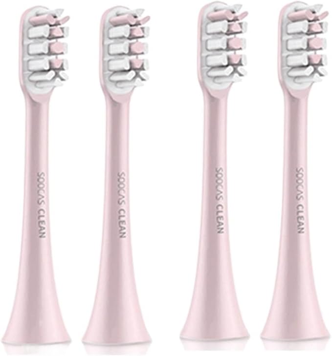Electric Toothbrush Heads Replacement Compatible for SOOCASX1 X3 X3U X5 Teeth Brush Replacement Heads(Pink 4 pcs)