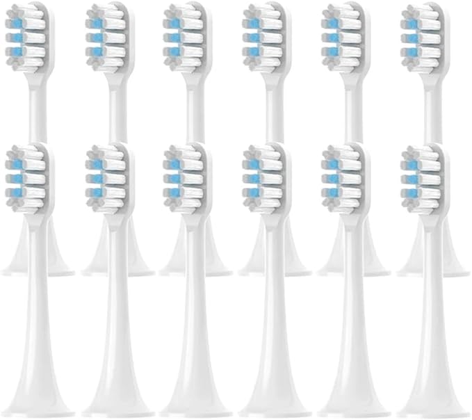 4/8/12/16PCS for T501 Replacement Toothbrush Heads Electric Vacuum Soft Bristle Brush(T501White Blue-12pcs)