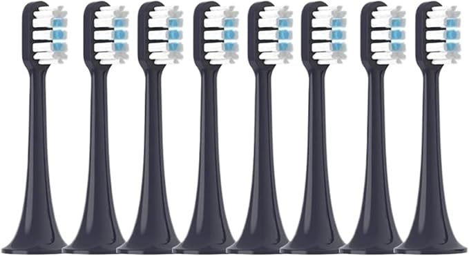 4/8PCS Replacement Brush Heads Compatible for MIJIA T700 Sonic Electric Toothbrush Bristle with Caps Sealed Pack(8 PCS White)