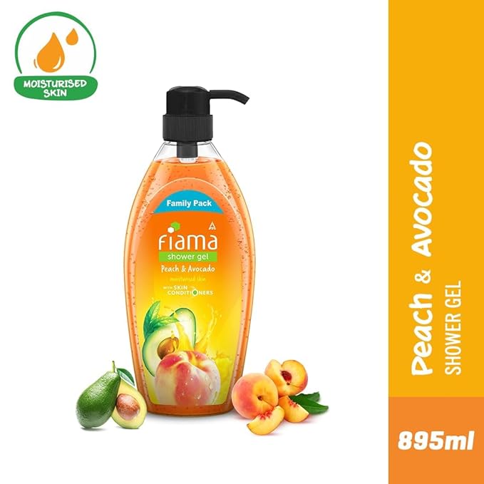 Faima Peach &amp Avocado Body Wash Shower Gel 900ml Family Pack