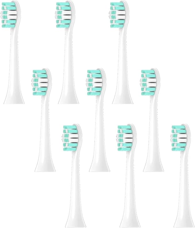 Compatible for with HX3120 3130 3216 3226 3240 3250 3260 3631 Sonic Electric Vacuum Toothbrush Soft Bristle Heads(9pcs)