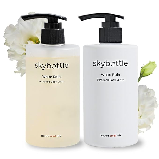skybottle Daily body care routine combo Refreshing body wash shower gel Moisturizing body lotion for dry skin Perfumed with White Rose Lilac Scent for Women &amp Men 10.1Fl.Oz