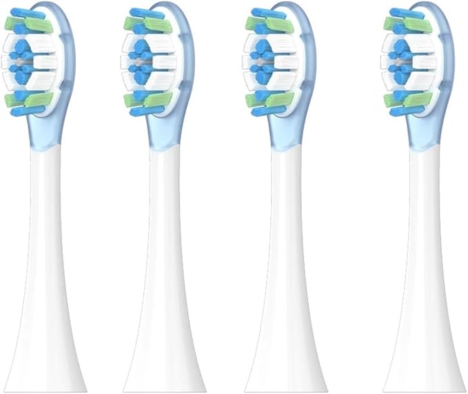 Replacement Brush Heads Compatible for XIAOMI MIJIA Pro MES610/MES609 Sonic Electric Toothbrush Bristle with Caps Sealed Pack(4 White)