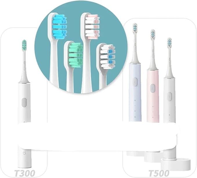 12PCS Compatible for XIAOMI MIJIA T300/T500/T700 Replacement Brush Heads Sonic Electric Tooth Soft Bristle Caps Vacuum Package Nozzles(12BlueJ)