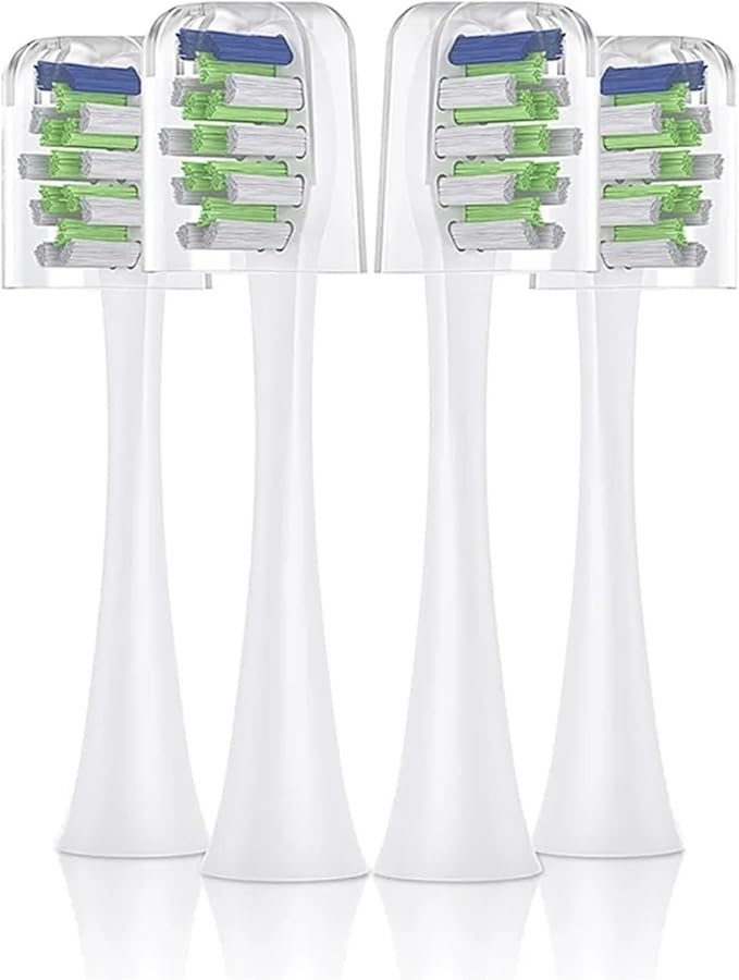 Toothbrushes HeadCompatible for Sarmocare S100 and S700 Ultrasonic Sonic Electric(4pcs White -B)