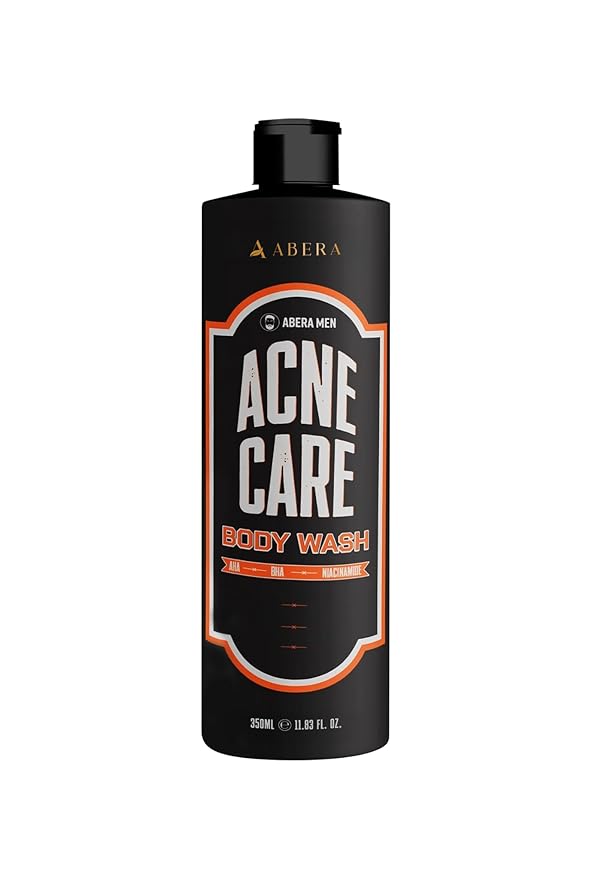 ABERA Men Body Wash with AHA BHA Niacinamide &amp Witch Hazel – Deep-Cleansing Shower Gel for Oily Skin and Smoother Texture – Refreshing Scent – 11.83 fl oz