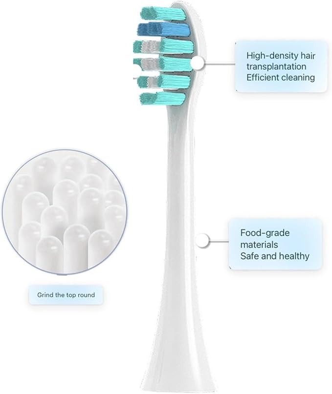 16pcs Electric Toothbrush HeadCompatible for 051B Cleaning Replacement Bristle Brush Heads Nozzles(16PCS White)
