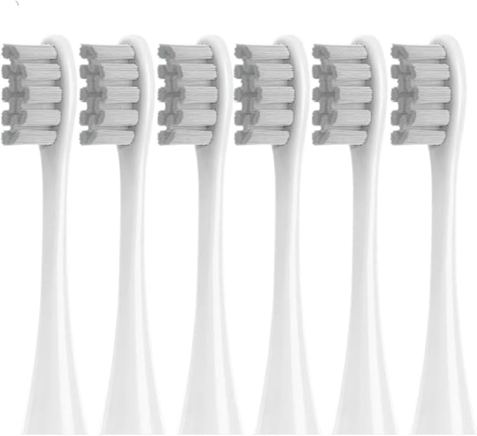 6Pcs Suitable Compatible For OCLEAN/OKLIN X Electric Toothbrush Head One/SE/XPRO/Z1/AIR Universal Replacement Head Adult 2258 Soft Hair(GY 6Pcs)