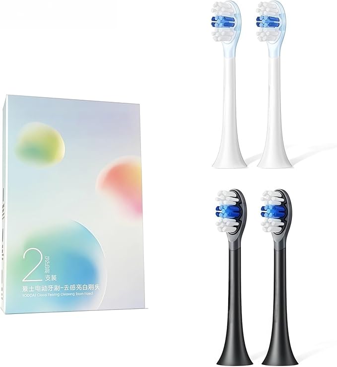 Replacement Toothbrush Heads Compatible with SOOCAS X3S/X3U/X3pro/D2/D3S/D5 Sonic Electric Tooth Brush Head Nozzle Jets(4 Soft Black)