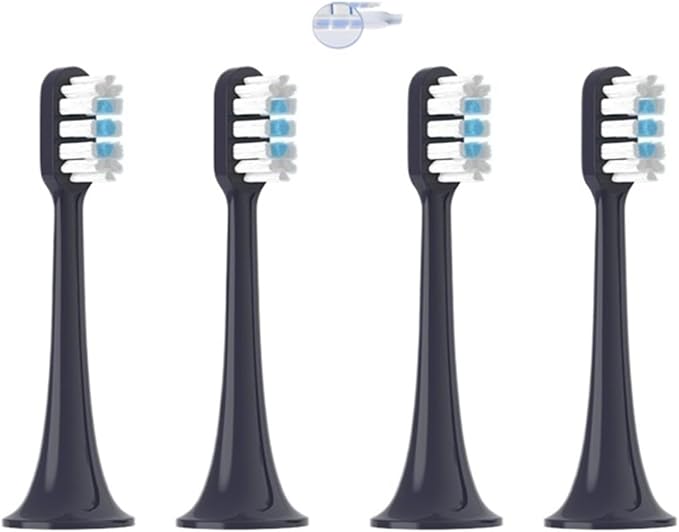 4/8PCS Replacement Brush Heads Compatible for MIJIA T700 Sonic Electric Toothbrush Bristle with Caps Sealed Pack(4 PCS White)