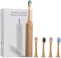 Oscillating Ultrasonic Electric Toothbrush with Bamboo Brush Heads (5 Pack) Sweeping &amp VibratingType-C Rechargeable IPX7 Waterproof 4 Modes for Optimal Oral Care - Perfect Holiday Gift