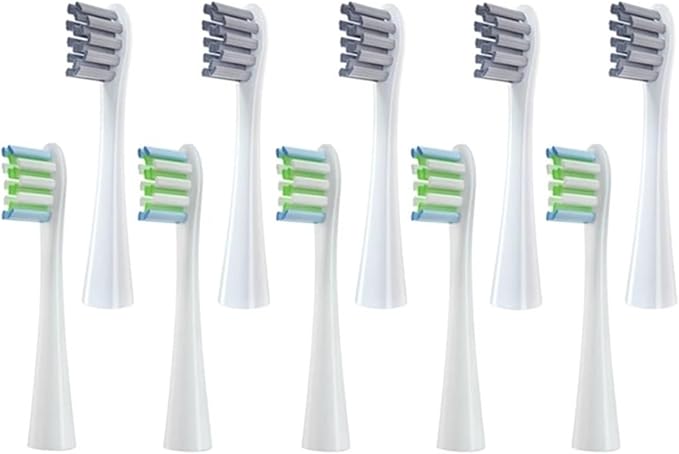 Compatible for Replaceable Electric Toothbrush Brush Heads for X/X PRO/ Z1/ F1/One/Air 2/SE Soft Bristle Nozzles(5White 5Grey)