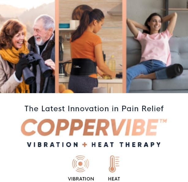 Copper Compression CopperVibe Vibration &amp Heat Gloves - Heated Hand Massage