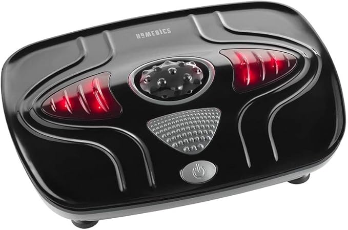 HoMedics Vibration Foot Massager – Heated Portable Foot Massager Machine Soothing Heat with Multi-Point Sensations and Toe-Touch Control