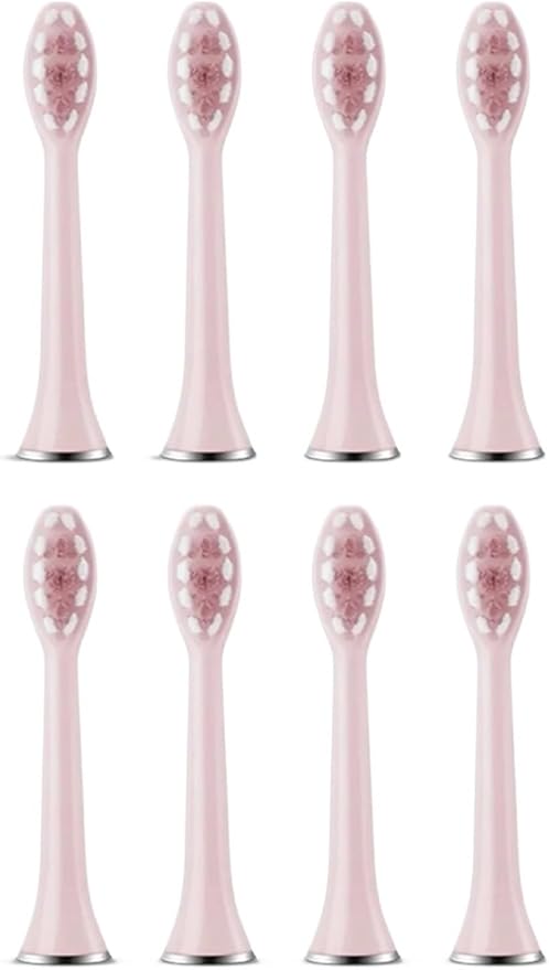 8pcs Replacement Toothbrush Heads Compatible for RL010 Accessories Nozzles Bristles(8PCS Pink)