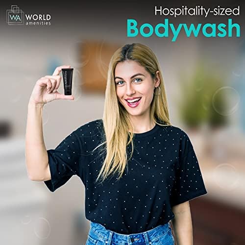 World Amenities - Bodyography - Body Wash | 1.4oz | Lavender Peppermint Mini Travel Size Toiletries (100% Recyclable Tube with Flip Top Cap) Hotel Amenities Suitable for All Skin Types