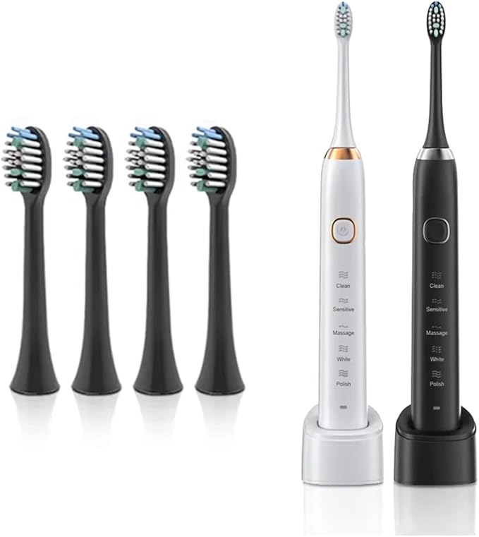4pcCompatible for Electric Tooth Brush Head Replacement for Sarmocare S100 Ultrasonic Sonic Toothbrush(Purple-4)