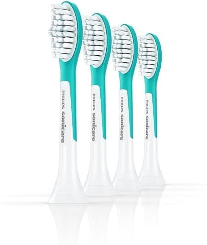 Philips Sonicare for Kids Genuine Replacement Toothbrush Heads 4-Pack Compact Size for Children Ages 7+ Model HX6044/33 – Exceptional Cleaning for Kids' Developing Teeth