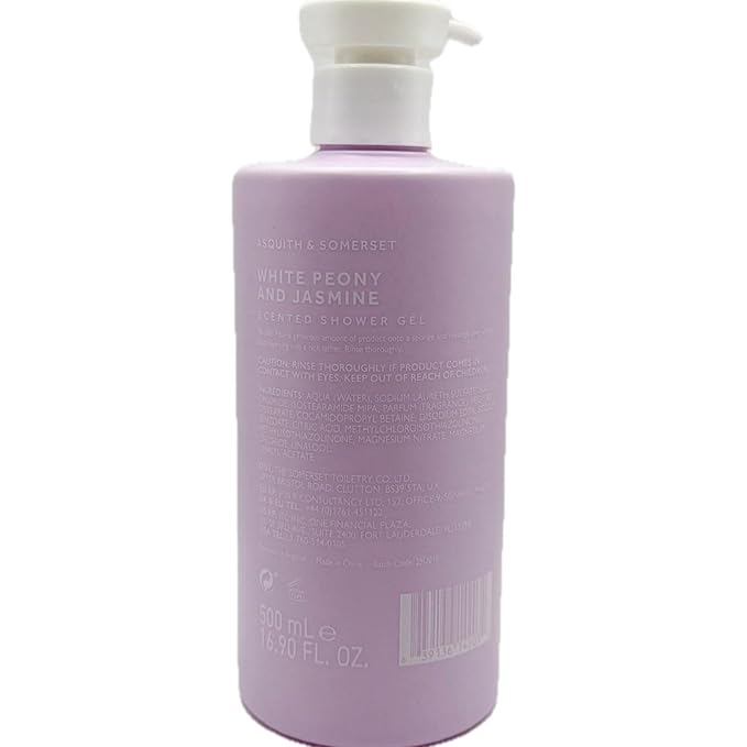 Asquith &amp Somerset White Peony and Jasmine Scented Shower Gel 16.90 Fl Oz 500ml