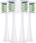 4 Pcs/lot Toothbrushes HeadCompatible for Sarmocare S100 and S700 Ultrasonic Electric Toothbrush Fit(4pcs White -B)