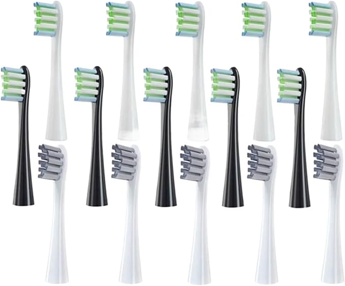 Compatible for Replaceable Electric Toothbrush Brush Heads for X/X PRO/ Z1/ F1/One/Air 2/SE Soft Bristle Nozzles(5White 5Black 5Grey)