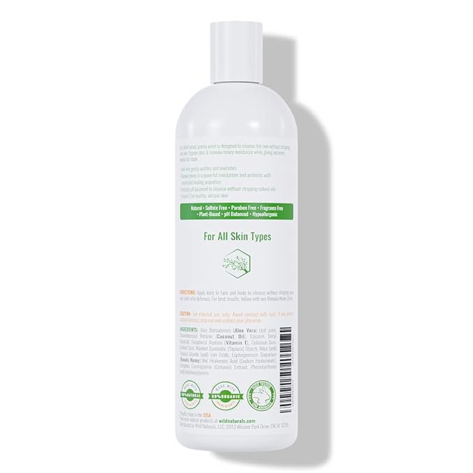 Manuka Honey Eczema and Psoriasis Body Wash – Organic Natural Body Wash with Aloe Vera Cehami and Manuka Honey – Plant-Based Sulfate-Free Cruelty-Free Skincare