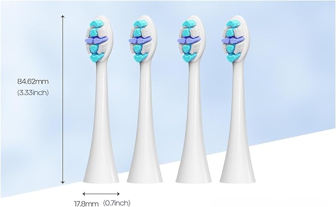 Compatible for Seago Electric Toothbrush Heads 12 PCS for Adults 5 C027(SG-C027-12PCS Blue)