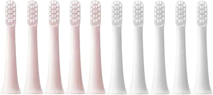10PCS Compatible for T100 Replacement Brush Heads Electric Toothbrush Vacuum Soft Bristle Suitable Nozzles(5White5Pink)