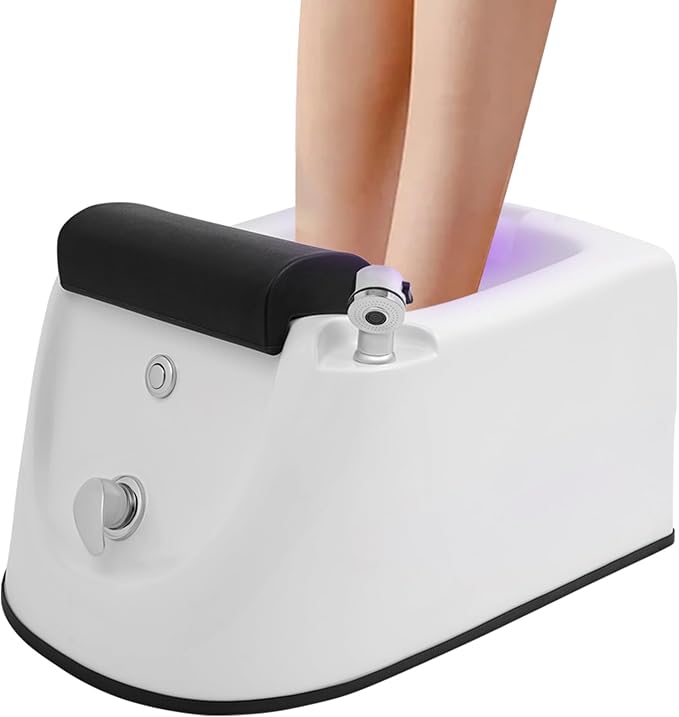 Acrylic Foot Spa BathtubPortable Foot Spas Bathtub with Adjustable Hot &amp Cold WaterHome Foot Spa Pedicure Bowl Foots Detox Bucket Tub for Home (White)