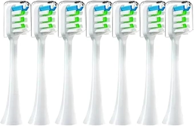 Toothbrush Heads Compatible for X3 X5 X3U X1 V1 V2 Head Bristle Replacement Nozzles with Anti-dust Cap(Black and White)