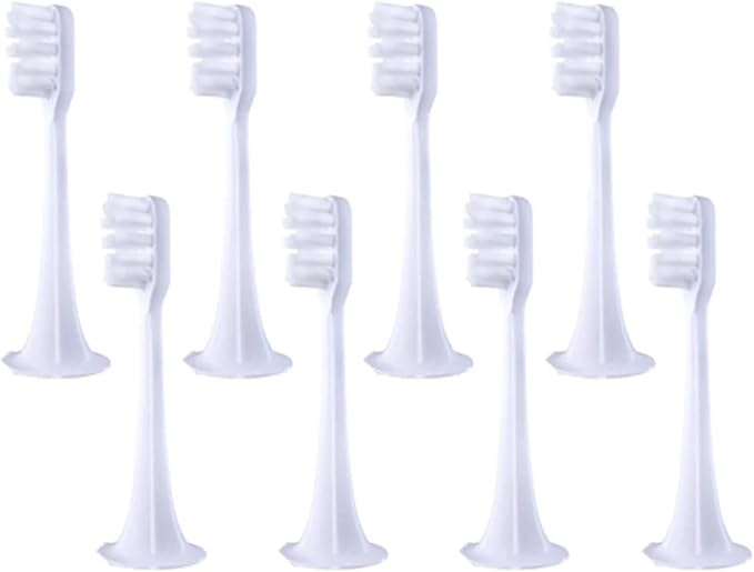 6/8PCS Compatible for XIAOMI MIJIA T300/500 Replacement Brush Heads Sonic Electric Toothbrush Vacuum Soft Bristle Suitable Nozzles(8pcs White)