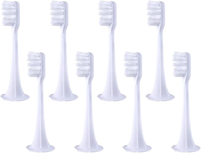 8PCS Compatible for XIAOMI MIJIA T300/500 Replacement Brush Heads Sonic Electric Toothbrush Vacuum Soft Bristle Suitable Nozzles(8pcs White)