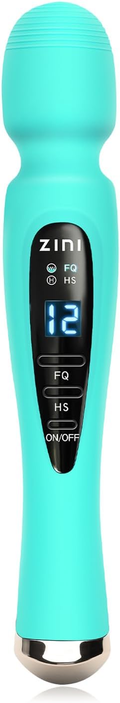 Cordless Massager with LCD Display Personal Massager for Pain Relief Powerful 12 Vibrating Massage Wand Blue
