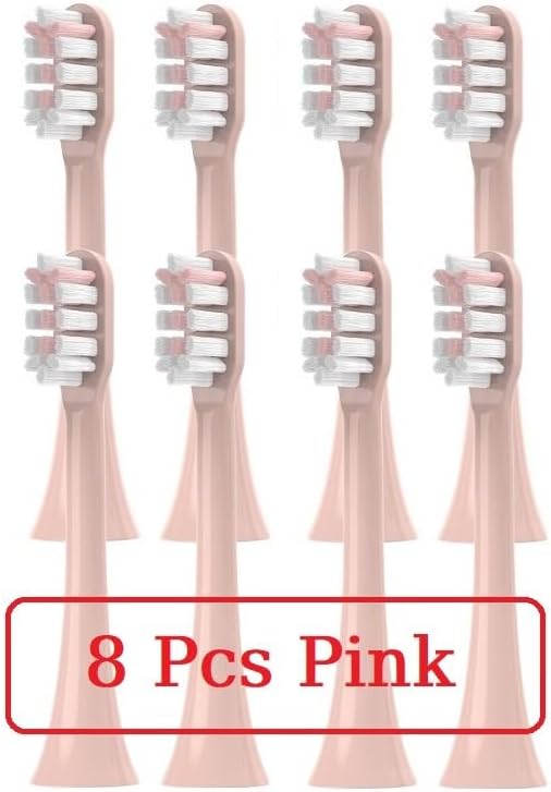3/8/12 Pcs Compatible with SOOCAS V1/X1/X3/X5/X3U/X3PRO/v1/v2 Replacement Brush Heads Electric Toothbrush Head Soft Dupont Bristle Nozzles(8 Pcs Pink)