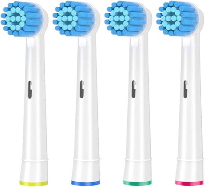 Universal Brush Head Refill Compatible For Oral B Electric Toothbrush Sensitive Precision Clean Floss Cross Action Brush Nozzles For Oralb(Cross (black))