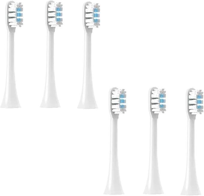 Replaceable Brush HeadsCompatible for XIAOMI MIJIA T301 T302 Soft Clean Bristle(6 White)