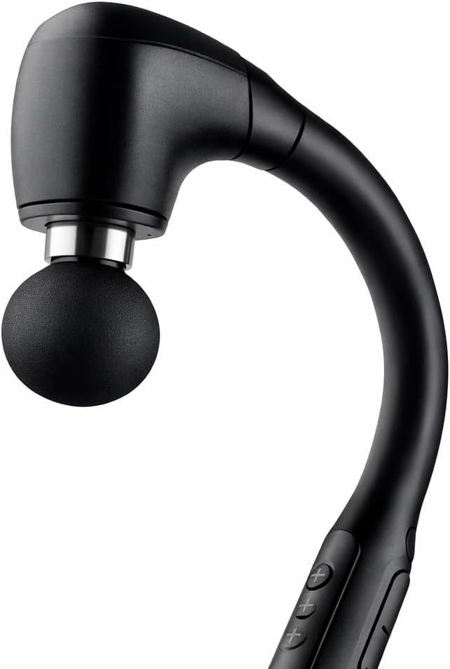 Deep Tissue Massage Gun with Long Handle – 12mm Percussion Massager for Back and Neck 4 Massage Heads Adjustable Speeds Ergonomic Handheld Design