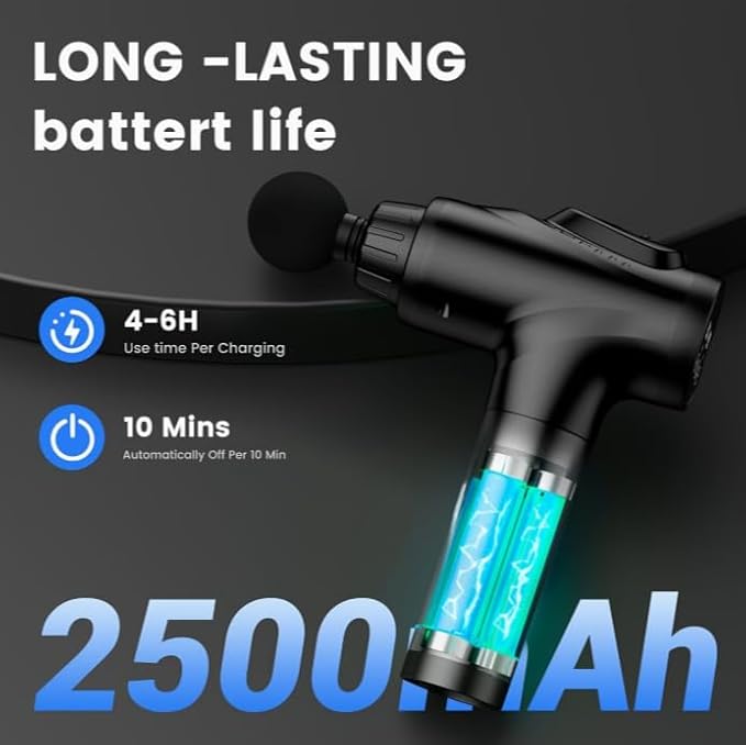 Athlete Massage Gun Deep Tissue Percussion Handheld Massager with 30 Speeds Portable Electric Muscle Massager 2500mAh Battery 9 Heads for Back Neck Shoulder Gift for Him/Her