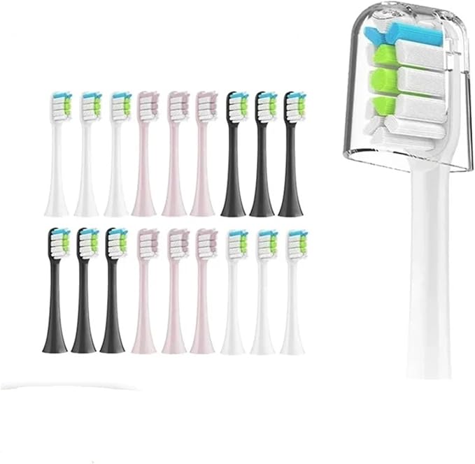 ForCompatible for Xiaomi SOOCAS X3 X5 X3U X1 V1 V2 Clean Brush Heads Replacement Head Bristle Sonic Electric Nozzles with Anti-dust Cap(5pcs White)