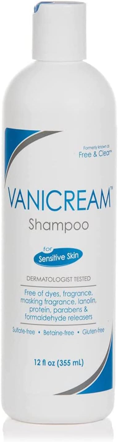 Vanicream Shampoo (12 Fl Oz) Gentle Facial Cleanser with Pump Dispenser (8 fl oz) Gentle Body Wash (12 Ounce) Bundle