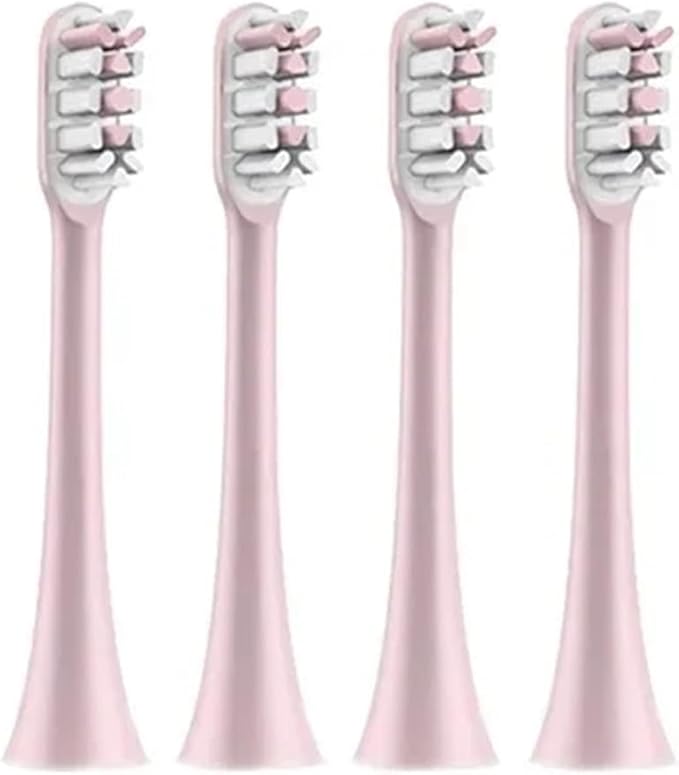Sonic Electric Toothbrush HeadsCompatible for Xiaomi SOOCAS X3 X5 X3U X1 V1 V2 Replacement Nozzles with Anti-dust Cap(4pcs Pink)