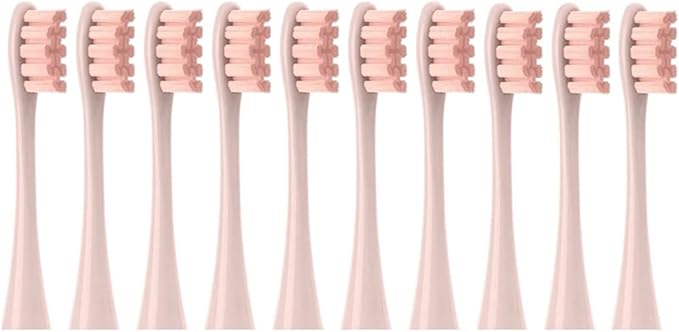 10PCS Replacement Brush Heads Compatible for Oclean Flow/X/X PRO/F1 Electric Toothbrush Head A(Pink)