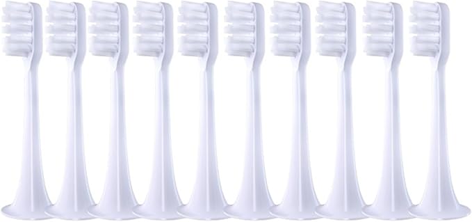 10pcs Brush HeadsCompatible for T300/T500 Replacement Toothbrush Nozzles Clean Protect Soft Bristle(10pcsWhite)