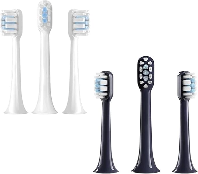 Compatible for Xiaomi T301 T302 Sonic Smart Electric Toothbrush Head Brush Spare Pack Replacement Parts(6 pcs White)