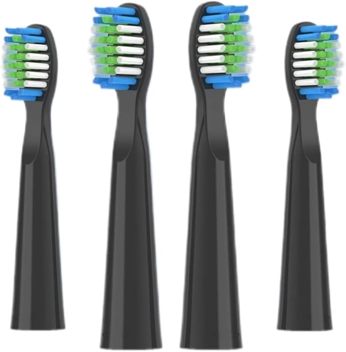 10PCS Compatible for Fairywill FW-E11 E10 E6 D7S Electric Toothbrush Replacement Brush Heads(10PCS Black)
