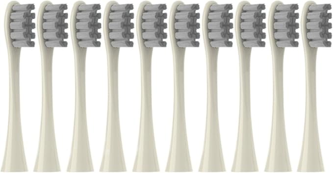 Replacement Brush Heads Compatible for Oclean Flow/X/X PRO/F1/ One/Air 2 Sonic Electric Toothbrush Blue Green Soft Bristle Nozzles(10 Beige)
