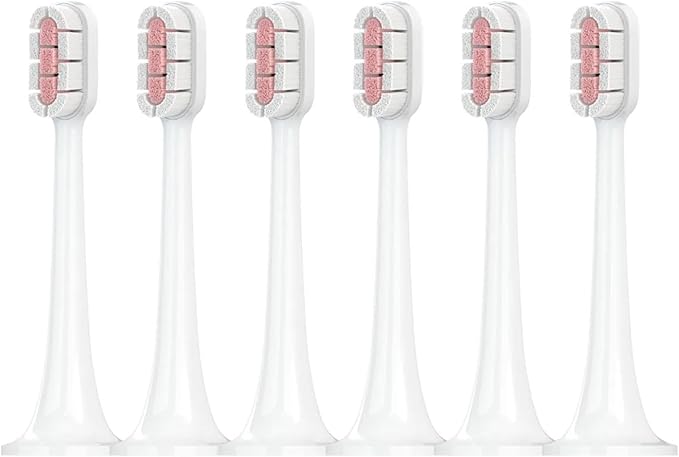 Compatible with Electric Toothbrush Head T300/T500 DDYS01SKS/MES601/T700 Replacement MES602/604(Clean PK 6 Pcs)